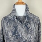 Clara Sun Woo Sweater Womens Small Gray Blue Python Knit Cowl Neck Drop Shoulder Photo 1