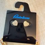 Rainbow Sandals NEW Rhinestone Heart Toggle Charm Necklace w/ Bracelet & Earrings Gold Set Photo 1