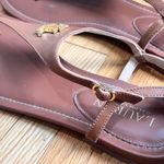 Lauren Ralph Lauren Ellington Nappa Leather Sandals 9.5 Casual Leather Flip Flop Brown Photo 6