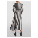 Acler Aspen Striped Long Sleeve Cut Out midi sweater Dress Size 10 NWT $395 Gray Photo 1