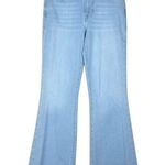 frame denim  Size 27 Le Easy Flare Jeans Lightwash Blue Wash Fray Raw Hem Stretch Photo 2