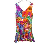 Ralph Lauren Colorful Floral V-Neck Sleeveless Drop Waist Dress Size 12 Pockets Photo 5