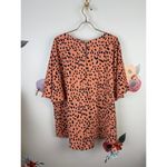 She & Sky Orange Animal Print Tied Front Top - Size - 1x Photo 4