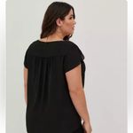 Torrid Black Georgette Embroidered Tulip Sleeve Blouse Photo 2