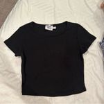 Princess Polly  Black Ribbed Classic Cropped Tee Photo 5