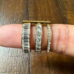 Henri Bendel Deco Triple‎ Split Crystal ring size 7. In Gold Tone Photo 2