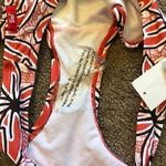 Jag jeans NEW NWT Coral Red ? Brown Tropical Floral Y2K 00s Bikini BOTTOM Small Photo 6