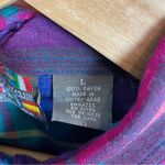 Vintage Plaid Rayon Shirt Women's Button Photo 3