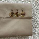 BCBGMAXAZRIA NWT  Latte Tan Faux Vegan Leather Oversized Fit Minimalist Blazer L Photo 12