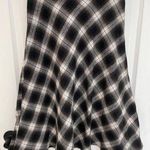 SheIn Brown White Flannel Plaid A Line Midi Skirt Women’s Size S Photo 0