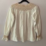 Faherty  White Cotton Peasant Embroidered Tunic Blouse Women's size Small Photo 5