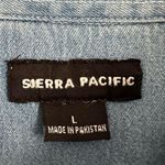 Sierra Pacific Denim Button Up Shirt Patchwork Africa Safari Animal Large Cotton Blue Photo 3