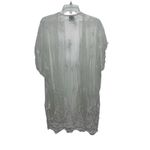 White Lace Kimono Cardigan Plus XL/2XL Sheer Boho Embroidered Crochet Hem Size 1X Photo 5