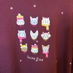 LC Lauren Conrad Lauren Conrad Feline Fine Cat Sweatshirt Womens S Burgundy Cozy Lounge Chic Photo 5