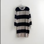Terrell Dominick Striped Balloon Top Oversized Tunic Long Sleeve Dress Ribbed Black Size undefined Photo 4