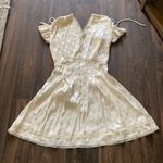 Three Floor V-neck Polka Dot Pattern Alba Dress In White Photo 1