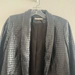 Alice + Olivia  Kylie Embossed Faux Leather Jacket Blazer in Black Size: XS Photo 4