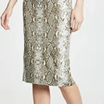 Diane Von Furstenberg  Kara Tailored Pencil Skirt Snake Print Green Size 6‎ Photo 0