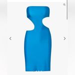 BAOBAB Collection Mambo Asymmetric Cut Out Mini Dress Azulado Blue Large New Photo 2