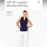 Lilly Pulitzer Martina Polo top UPF 50+ Luxletic small $88 Navy Photo 1