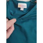 LuLaRoe Sz L Embroidered Floral Lace Sleeve Teal Photo 4