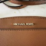 Michael Kors  Jet Set Travel Luggage Brown Leather Dome Crossbody Bag Photo 2