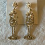 Gap : Pearl/ Gold Tone Champagne Glass Earrings- New Years Photo 8