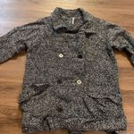 Free People  Peacoat Jacket Women’s Small Black and White with Belt Photo 0