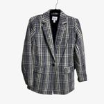 Nine West Blazer XS Plaid Career Business Casual One Button Jacket Photo 1
