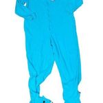 Nick & Nora Blue Fleece Shark One Piece Sleepwear Footed Pajamas Adult Xlarge Photo 0
