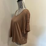 Kirra Women  Sz: M Brown Loose Fit Lace Back Boxy Oversized Lightweight Flowy Top Photo 15