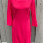 Talbots  Spring Pink Rayon/Nylon/Spandex Midi Shift Boat Neck Dress Women Sz. Sm Photo 0
