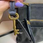 Fossil Cow Hide Leather Crossbody Satchel Shoulder Handbag Purse Black Photo 6