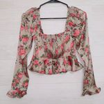 ASTR Women's Size Small Floral Sweetheart Neck Underwire Satin Top Photo 5