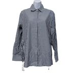 Derek Lam  10‎ Crosby button down striped side lace shirt size 8 career office Photo 1