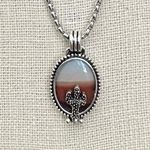 Saguaro Cactus Ombre Desert Necklace Silver Photo 0
