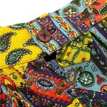 Vintage 70s Paisley Patchwork Wide Leg Pants Boho Hippie Handmade Size 26 Yellow Photo 8