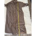 MAC Women's Duster Coat, Button Front, Pockets, Long Sleeve, Brown, XL Brown Photo 5