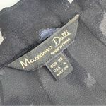 Massimo Dutti  Silk Button Front Blouse Navy Blue Sz 6 Photo 8
