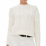 Nili Lotan Rory Chunky Ivory Cable Knit Sweater Large White Photo 0