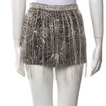 Retrofete Beatrix Fringe Embellished Silver Black Sequin Sparkly Mini Skirt Size M Photo 5
