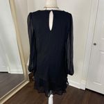 Msk Whimsygoth Boho Witchy Black Frilly Micro Mesh Layered Mini Midi Dress S Photo 3