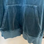 Juicy Couture Teal Zip Up Velour Sweatshirt Sz Lg Cotton Polyester Stretch Photo 6