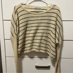 Urban Outfitters Cream & Black Stripe Sweater Photo 1
