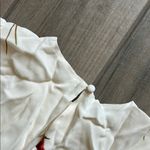 Reformation Red and Brown Sheath Dress with Bishop Sleeves for Wedding Guest Photo 4