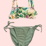 Kona Sol  Green Bikini Set with Tropical Print Photo 0