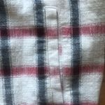 ZARA  Cream Red Black Plaid Overshirt Shacket Jacket Photo 5