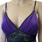 In Bloom  Y2K Purple Black Goth Witchy Romantic Lace Lingerie Mini Slip Dress Photo 1