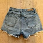GRLFRND  Helena High Rise Button Fly Jean Shorts in Haggard Wash Frayed Size 24 Photo 3