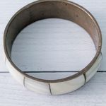 Vintage Bracelet Brass & Mother of Pearl Bangle Photo 7